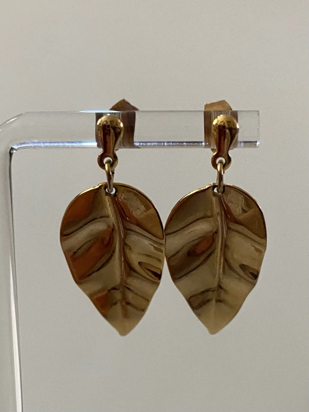 Gold Leaf Drop Earrings - Women's Jewelry